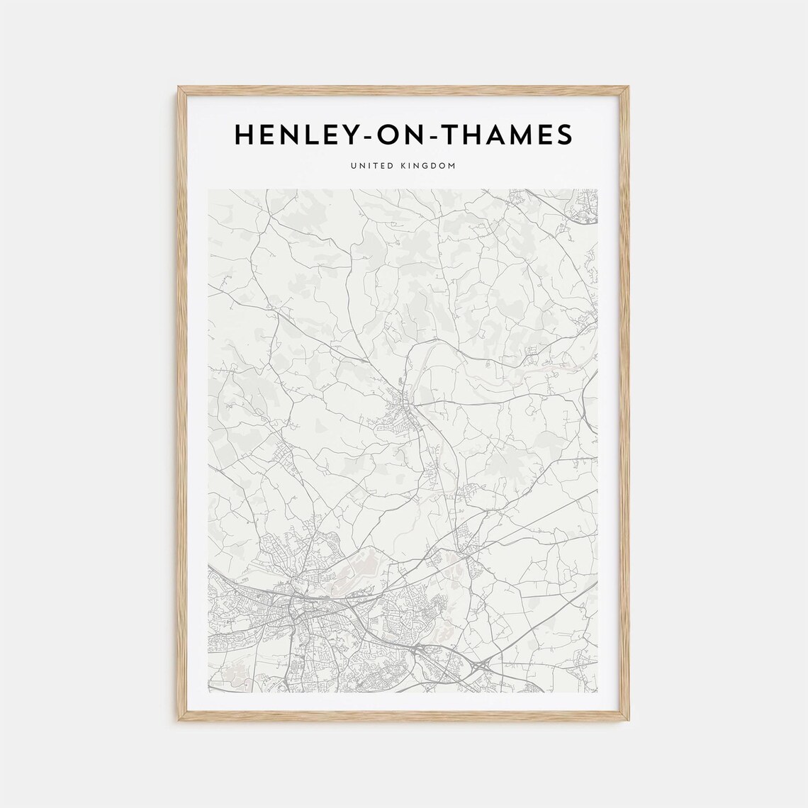 Henley-on-Thames United Kingdom Minimalist Street Map Travel Poster
