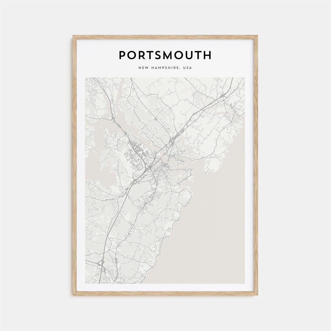 Portsmouth Map Poster New Hampshire Portsmouth Map Print Portsmouth Personalized Map Art Portsmouth Wall Art Portsmouth Travel Print
