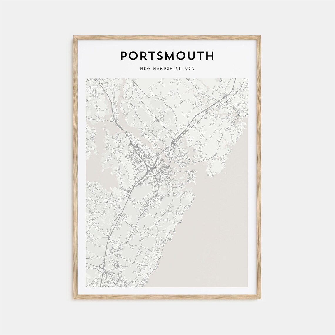 Portsmouth New Hampshire Minimalist City Map Street Art Poster