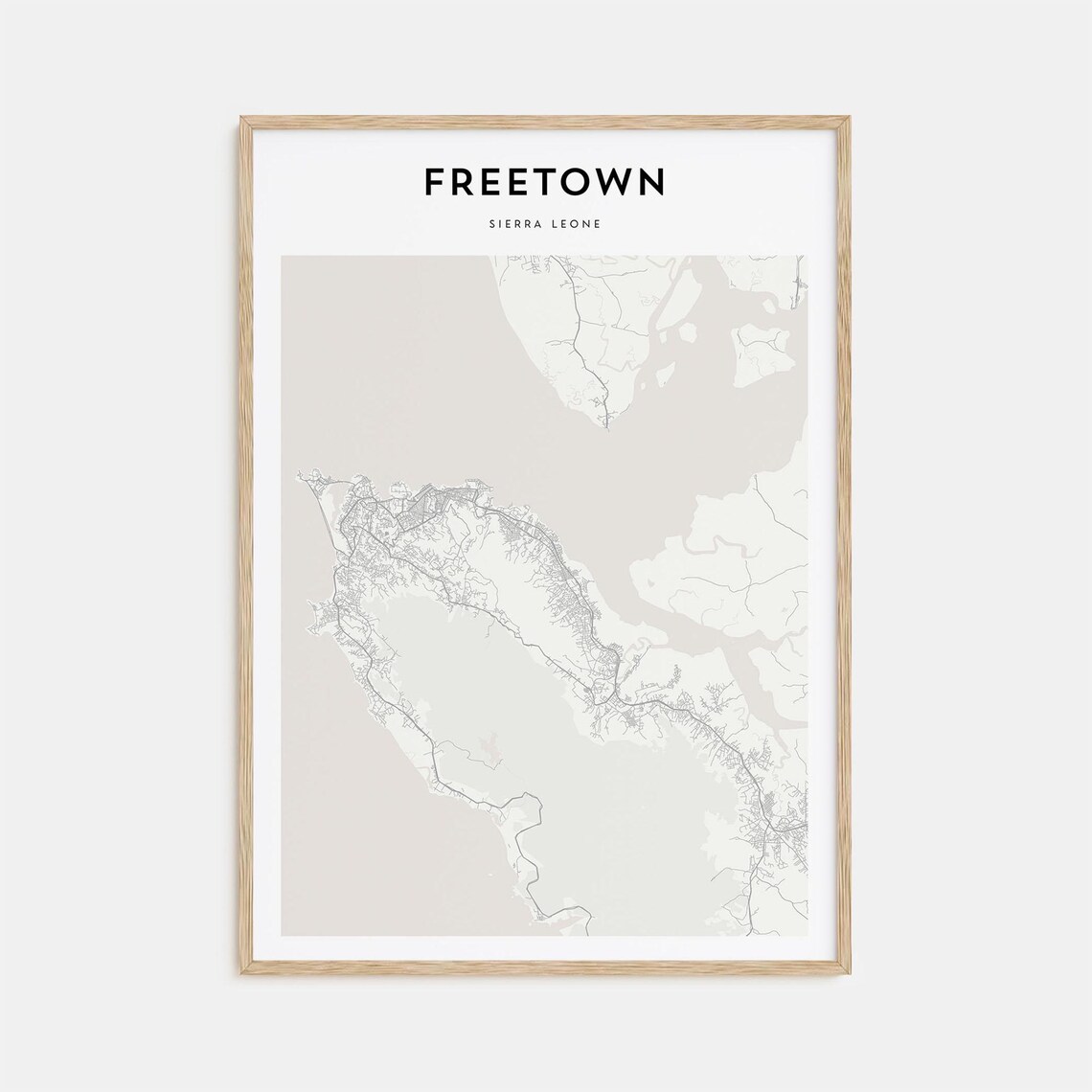Freetown Sierra Leone Minimalist Street Map City Travel Art Poster