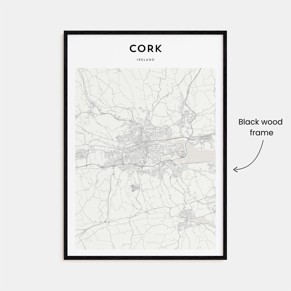 Cork Ireland Minimalist City Street Map Beige Europe Travel Poster - Image 3