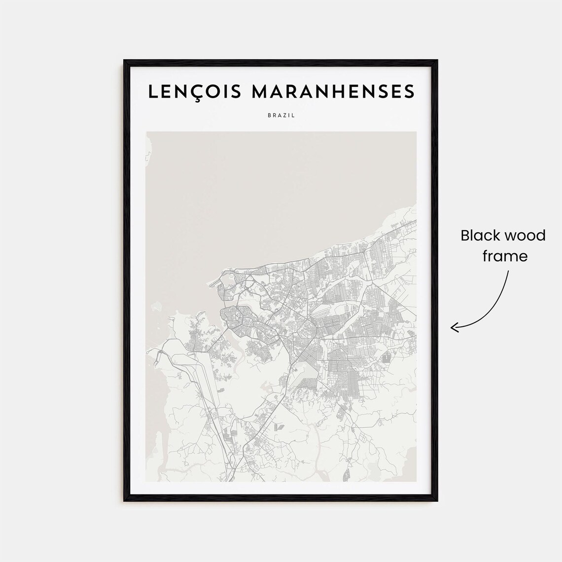 Lencois Maranhenses Brazil Coastal City Minimalist Street Map Poster - Image 3