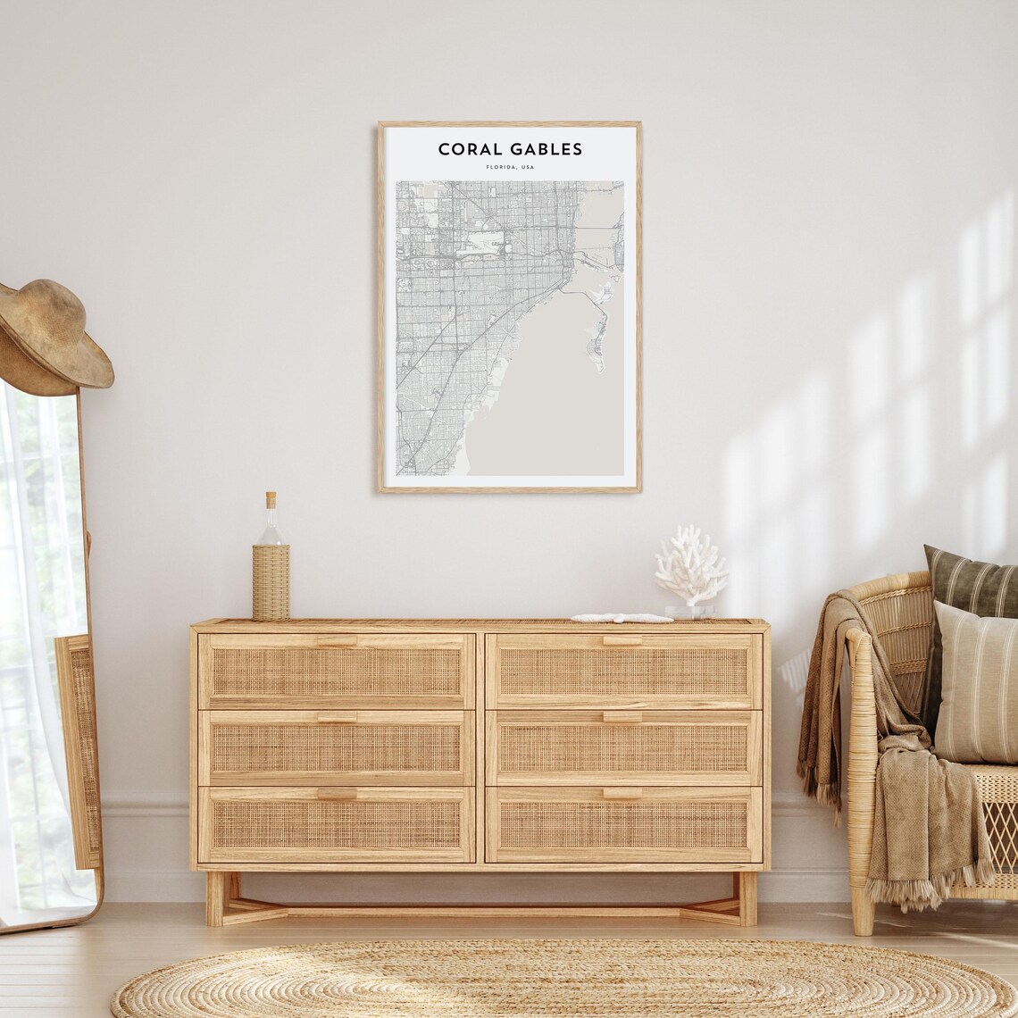 Coral Gables Map Poster Coral Gables Map Print Coral Gables Personalized Map Art Coral Gables Wall Art Florida Usa - Image 4