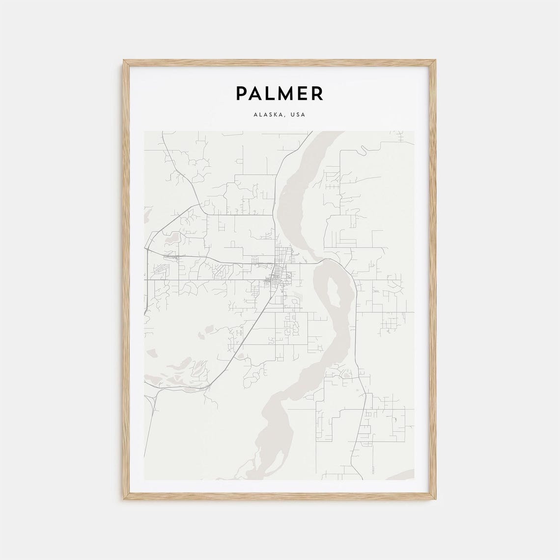 Palmer Alaska USA Minimalist Street Map Modern Decor Art Poster