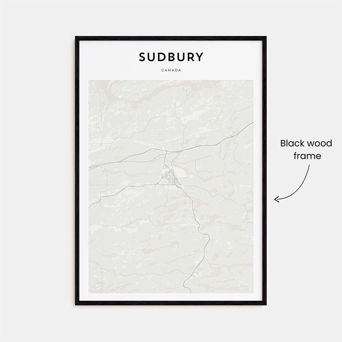 Sudbury Canada Minimalist City Street Map Line Art Home Decor Poster - Image 3