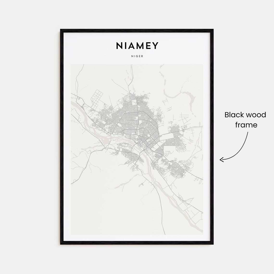 Niamey Niger Minimalist Street Map African Capital City Travel Poster - Image 3
