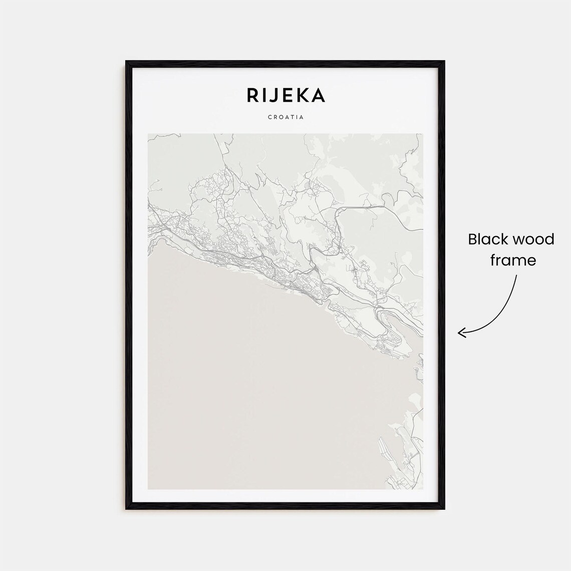 Rijeka Croatia Modern Minimalist City Map Line Art Travel Poster - Image 3