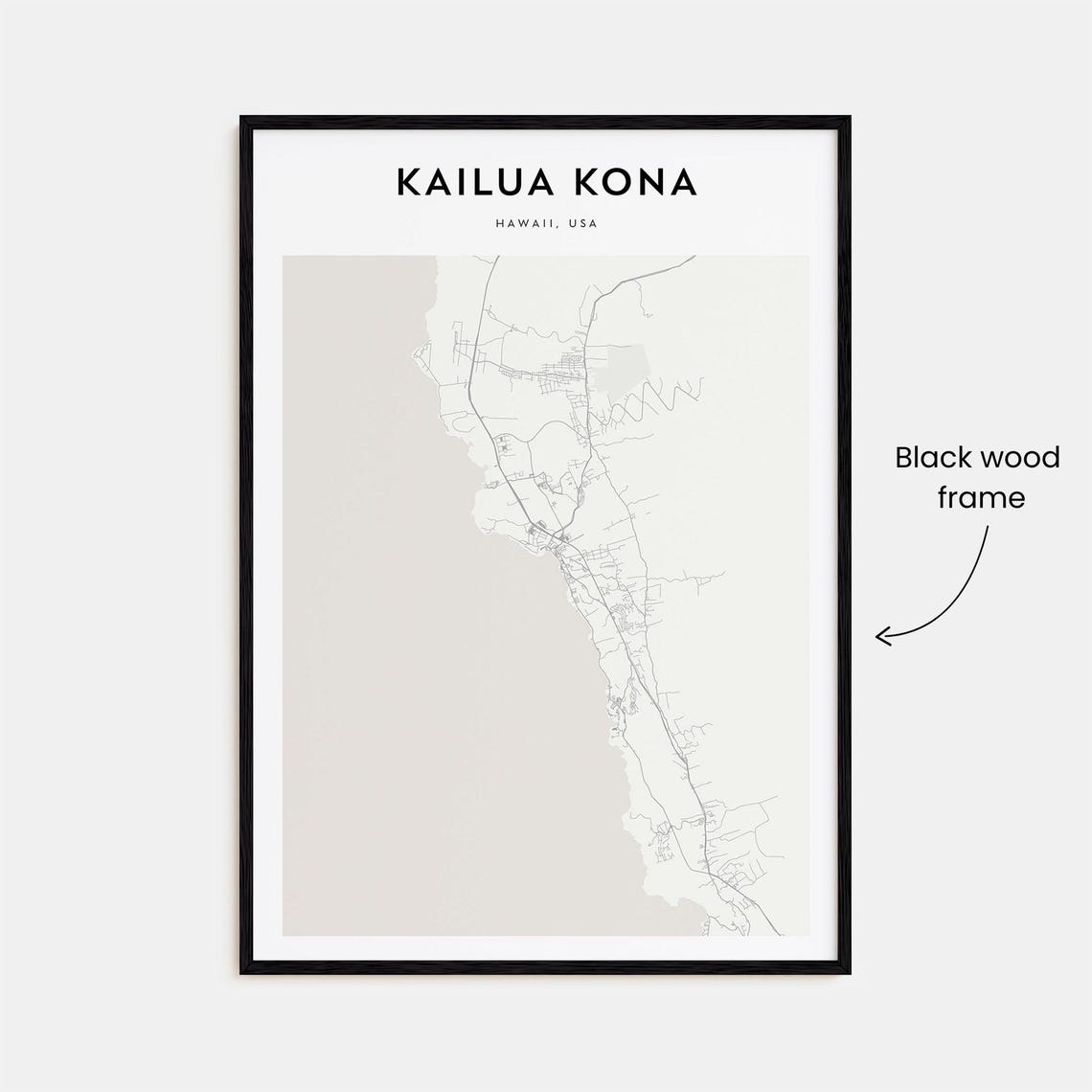 Kailua Kona Map Poster Kailua Kona Map Print Kailua Kona Personalized Map Art Kailua Kona Wall Art Kailua Kona Travel Print Hawaii Usa - Image 3