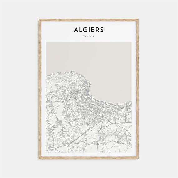 Algiers Personalized Map Art, Algeria Travel Poster