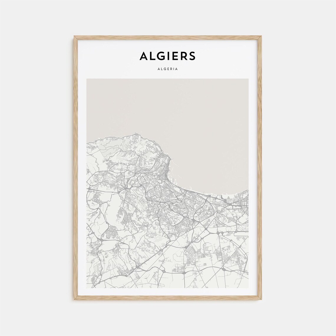 Algiers Personalized Map Art, Algeria Travel Poster