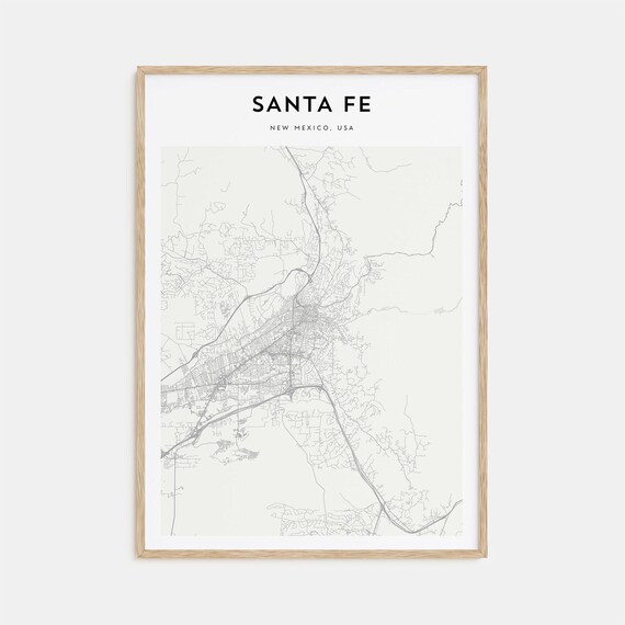 Santa Fe New Mexico Desert Art Capital Minimalist Map Travel Poster