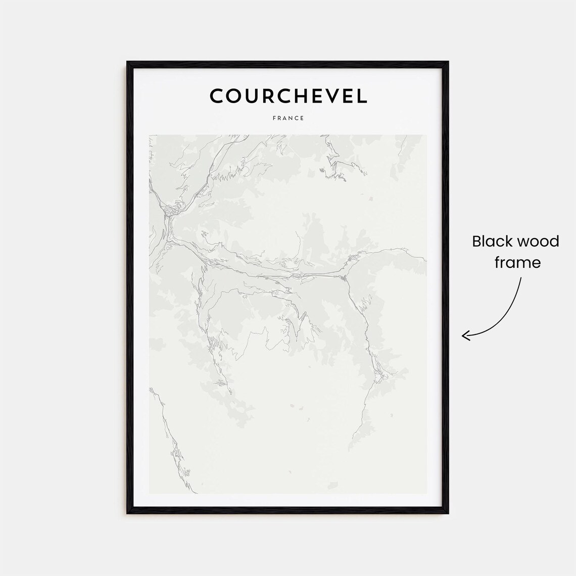 Courchevel France Modern Minimalist City Street Map Travel Poster - Image 3