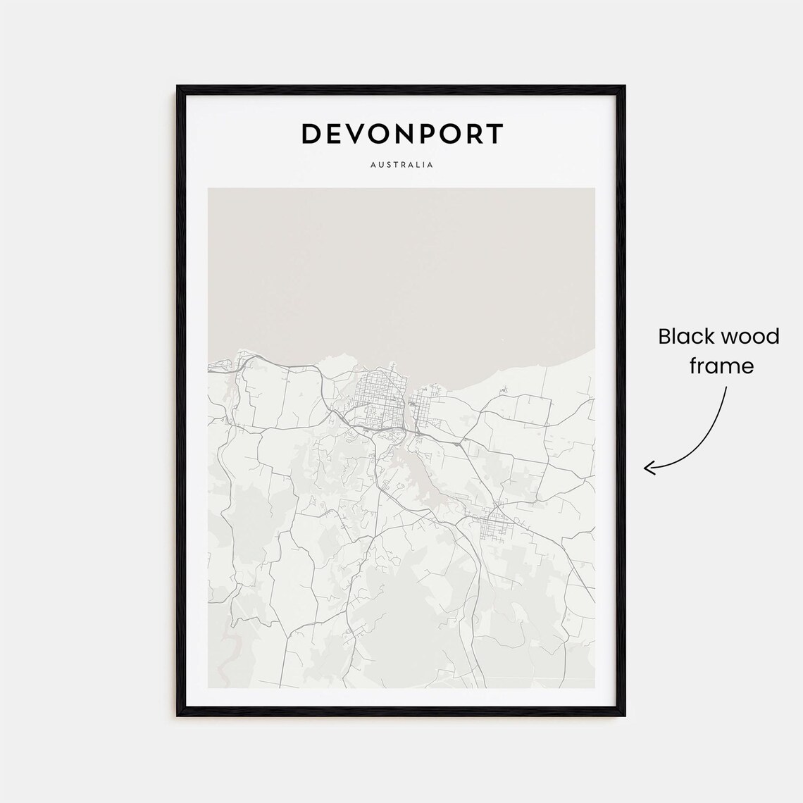 Devonport Australia Modern Minimalist City Street Map Travel Poster - Image 3