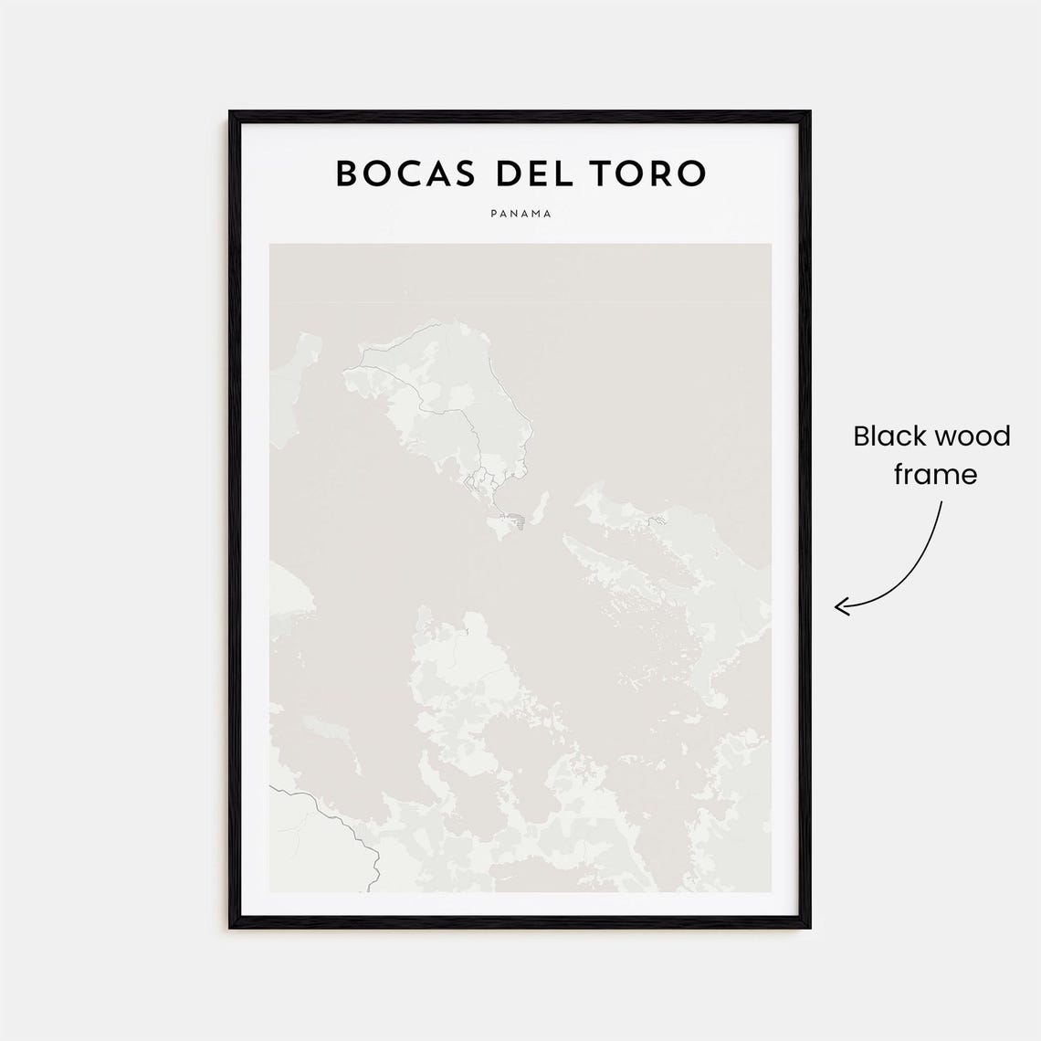 Modern Minimalist Bocas Del Toro Panama City Street Map Poster - Image 3