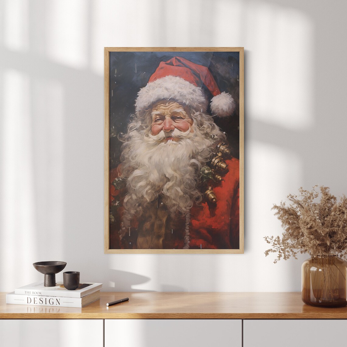 Jolly Vintage Santa Claus Close Up Smiling Portrait Christmas Poster - Image 2