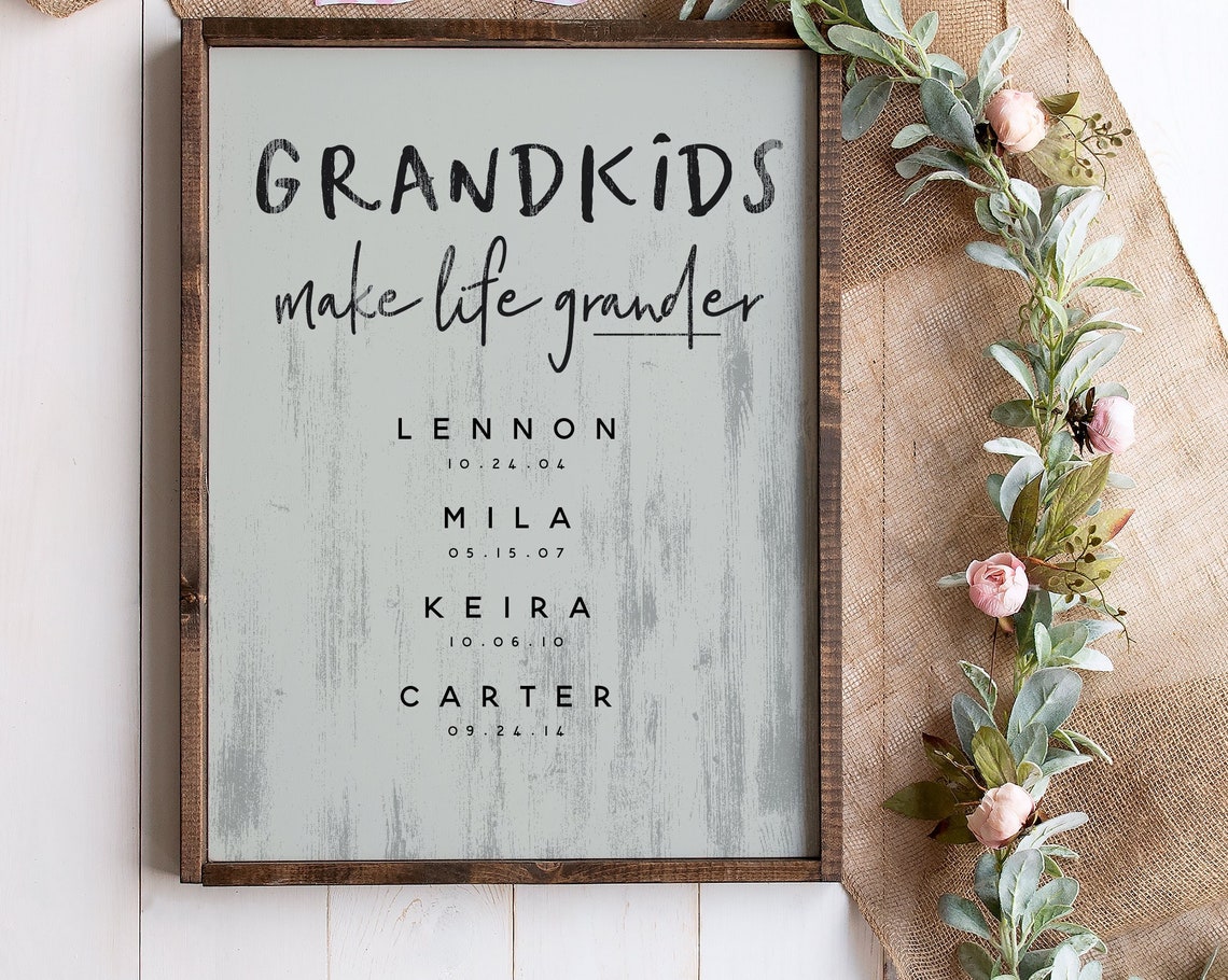 Grandkids Make Life Grander Personalized Grandchildren Names Poster