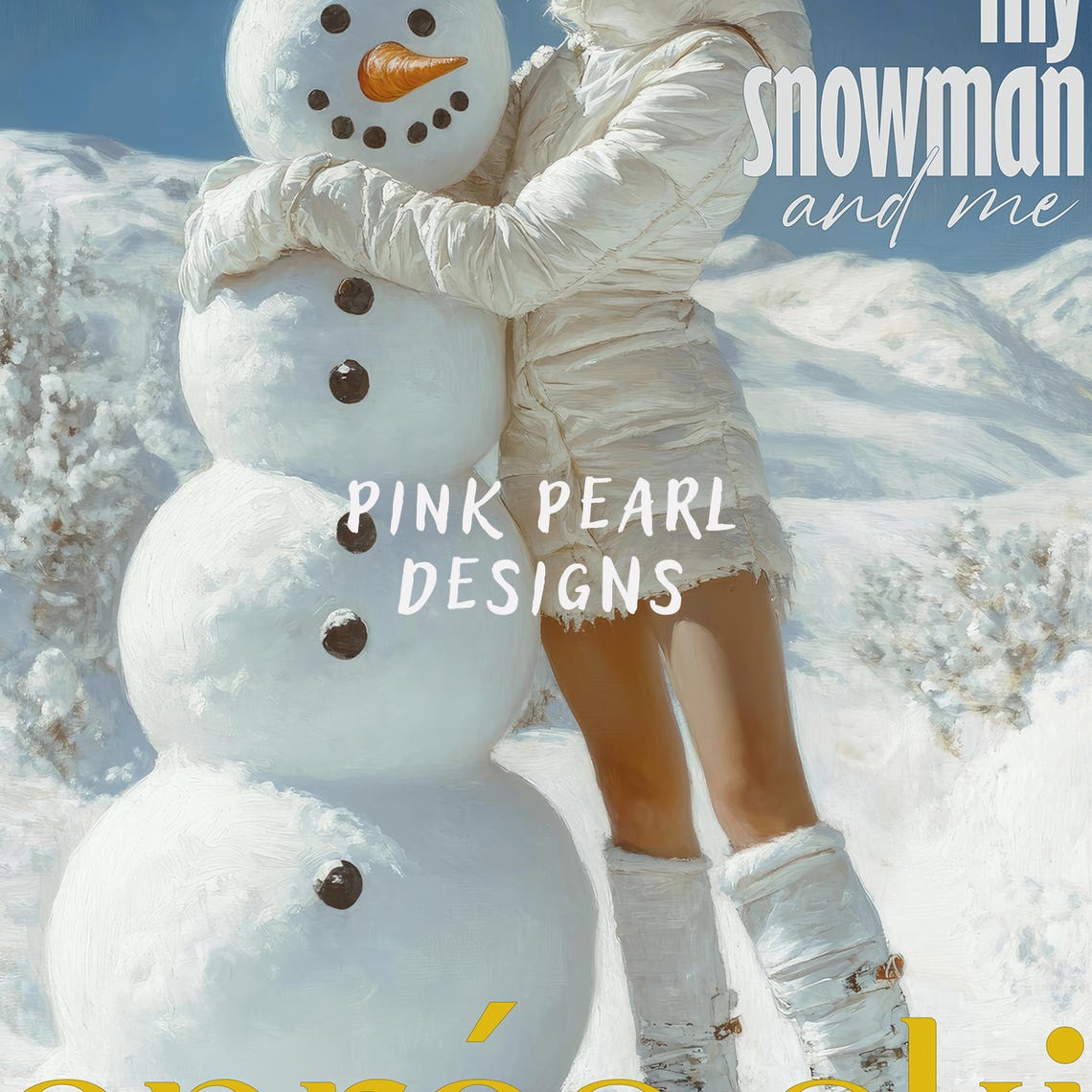 My Snowman And Me Apres Ski Retro Winter Fashion Wall Art Poster - Image 2