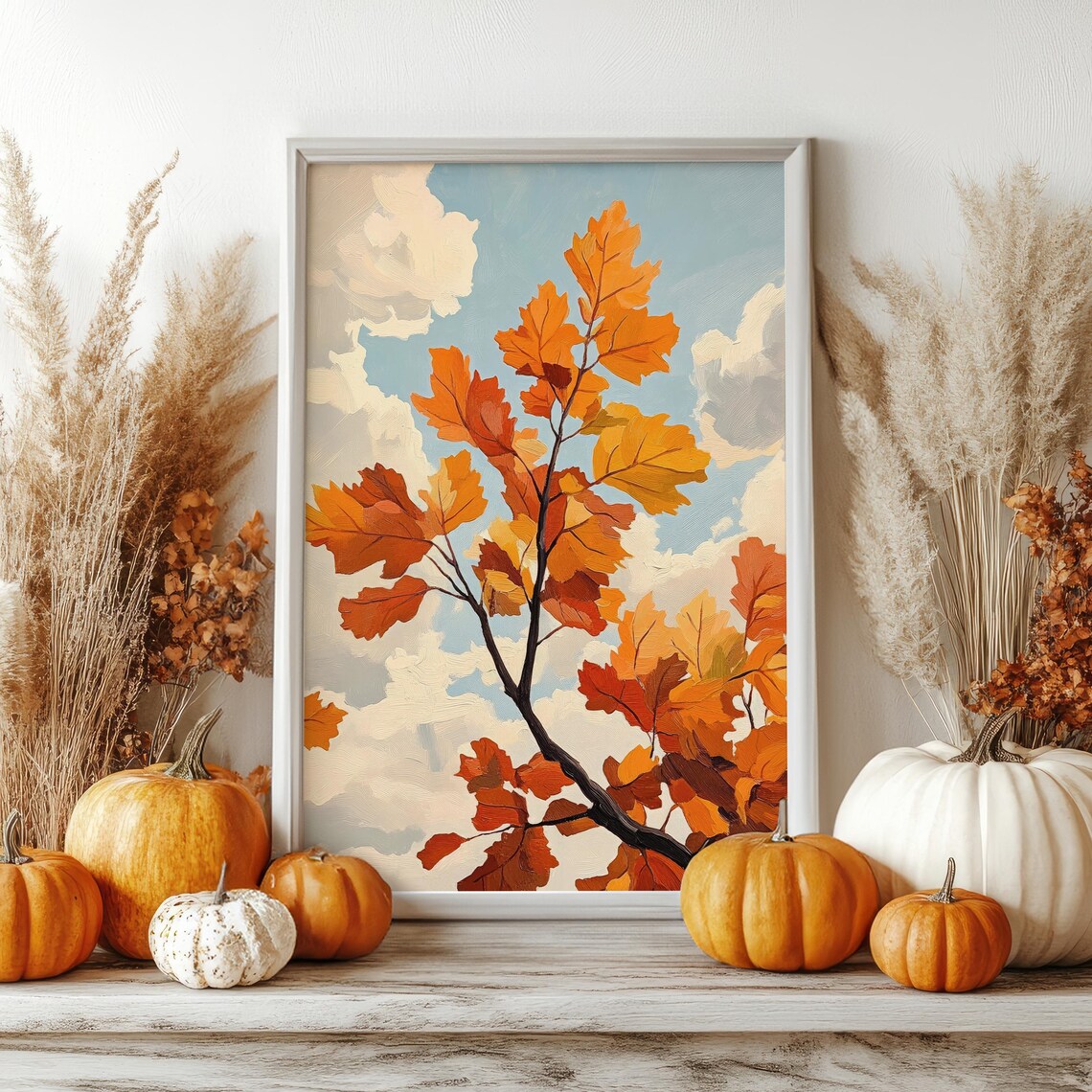 Fall Leaves Vintage Tree Leaves Art Print - Image 4