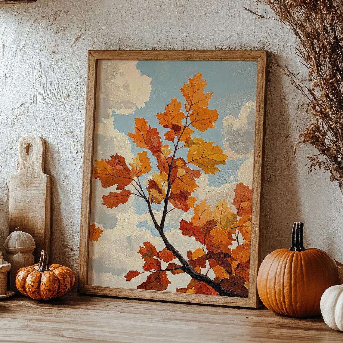Fall Leaves Vintage Tree Leaves Art Print