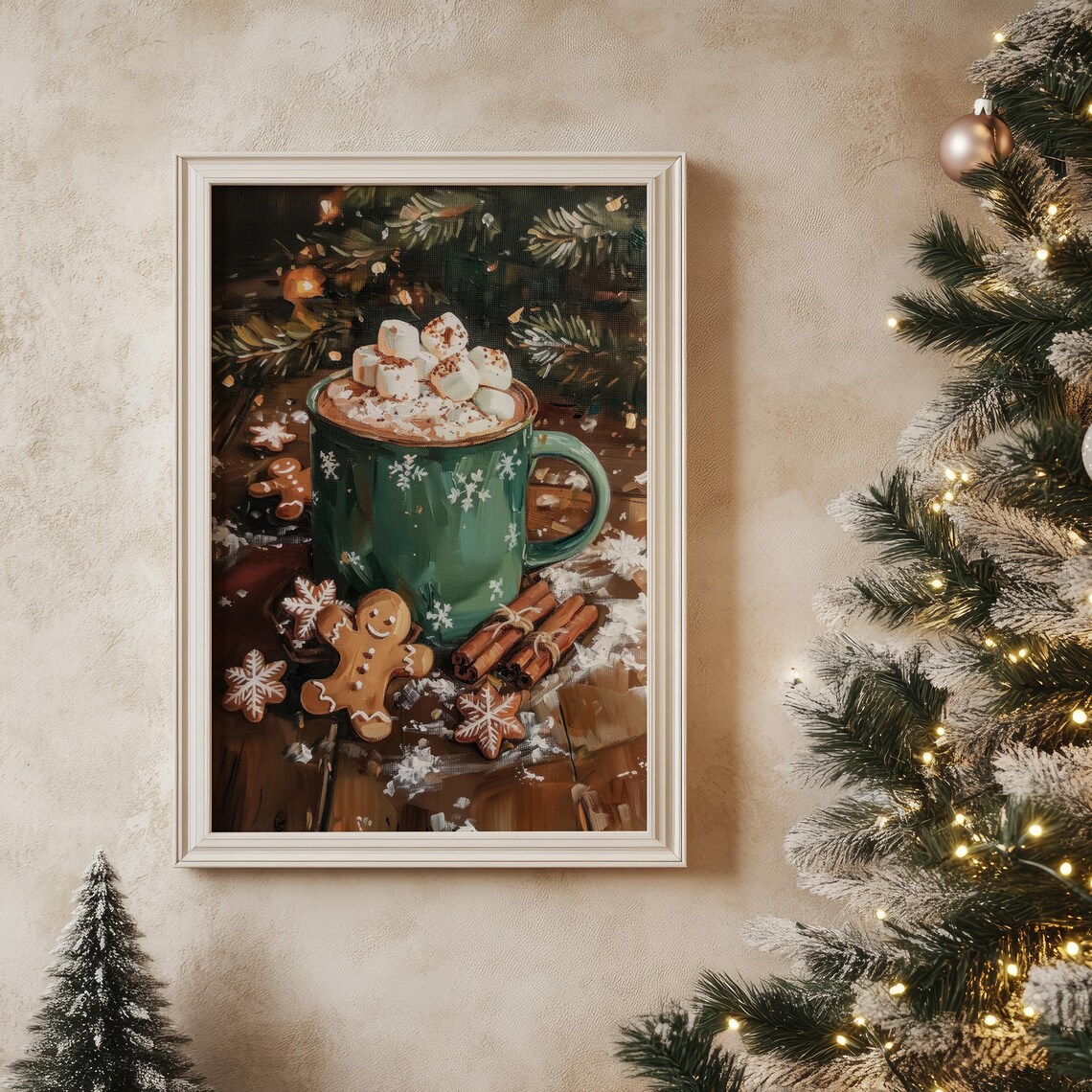 Hot Chocolate Christmas Kitchen Art Print, Winter Drink - Image 3