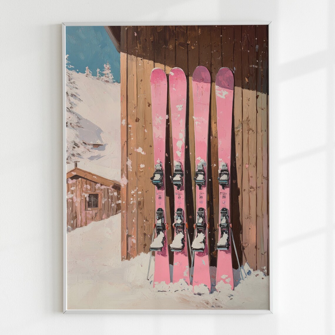 Retro Pink Ski Vintage Skiing Poster, Preppy Decor - Image 4
