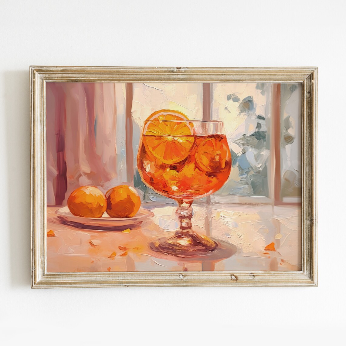 Aperol Spritz Bar Cart Vintage Summer Drink Poster