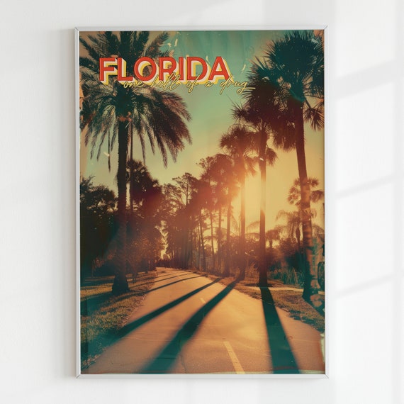 Ttpd Retro Florida Wall Art Ts Music Lyrics Poster Preppy Room Decor Palm Tree Retro Wall Art Florida Poster