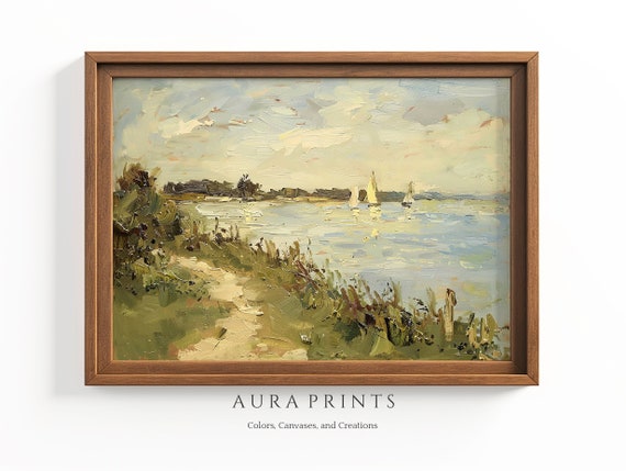 Monet Classic Sailing Scene Oil Painting Vintage Regatta Wall Art Decor 0186