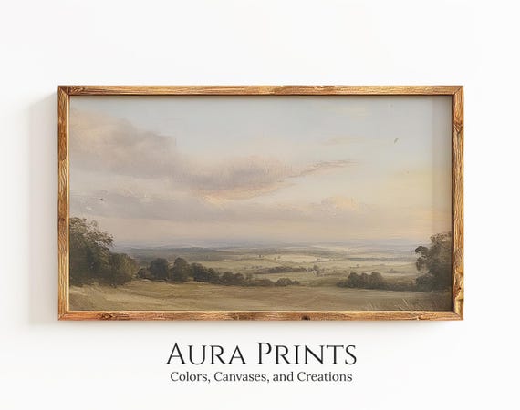 Fall Frame Tv Art Vintage Country Sunrise Landscape Oil Painting Instant Last Minute Decor 1317
