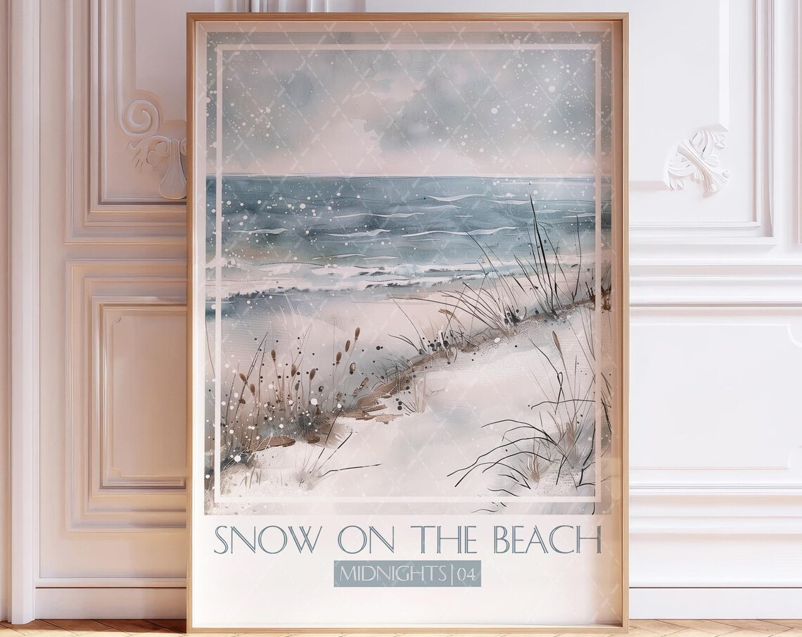 Snow On The Beach Song Watercolor Art Print