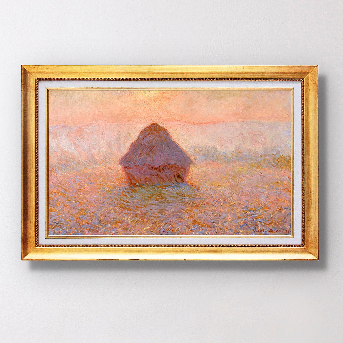 Claude Monet Grainstack Sun In The Mist Fine Art Glice 1891 Sku 0148