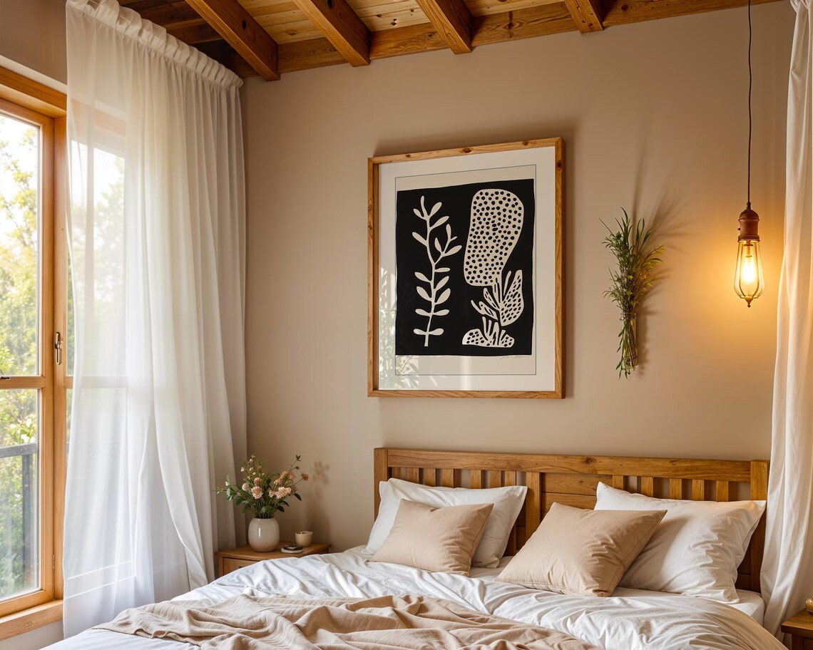 Abstract Botanical Print, Scandinavian Boho Nature - Image 4