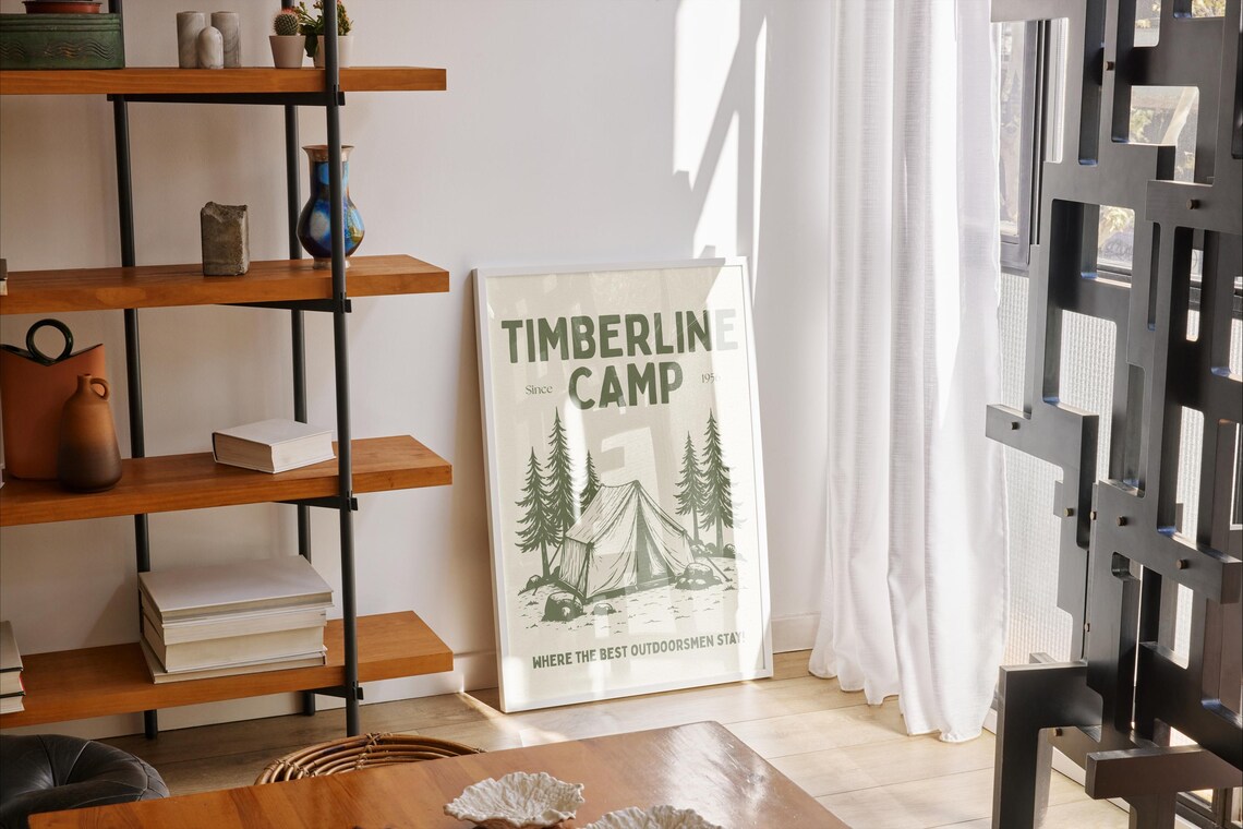 Camping Vintage Poster, Retro Adventure Illustration - Image 2