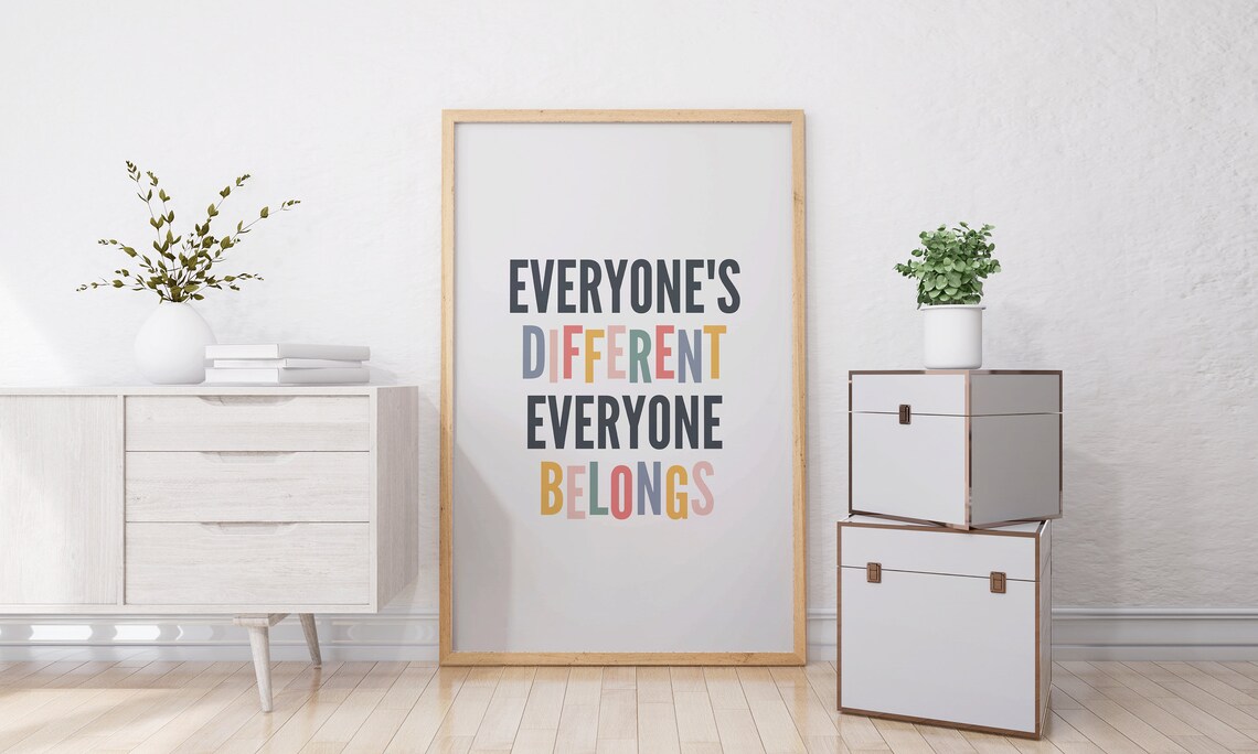 Everyone Belongs Quote Art Print, Colorful Typography - Image 2