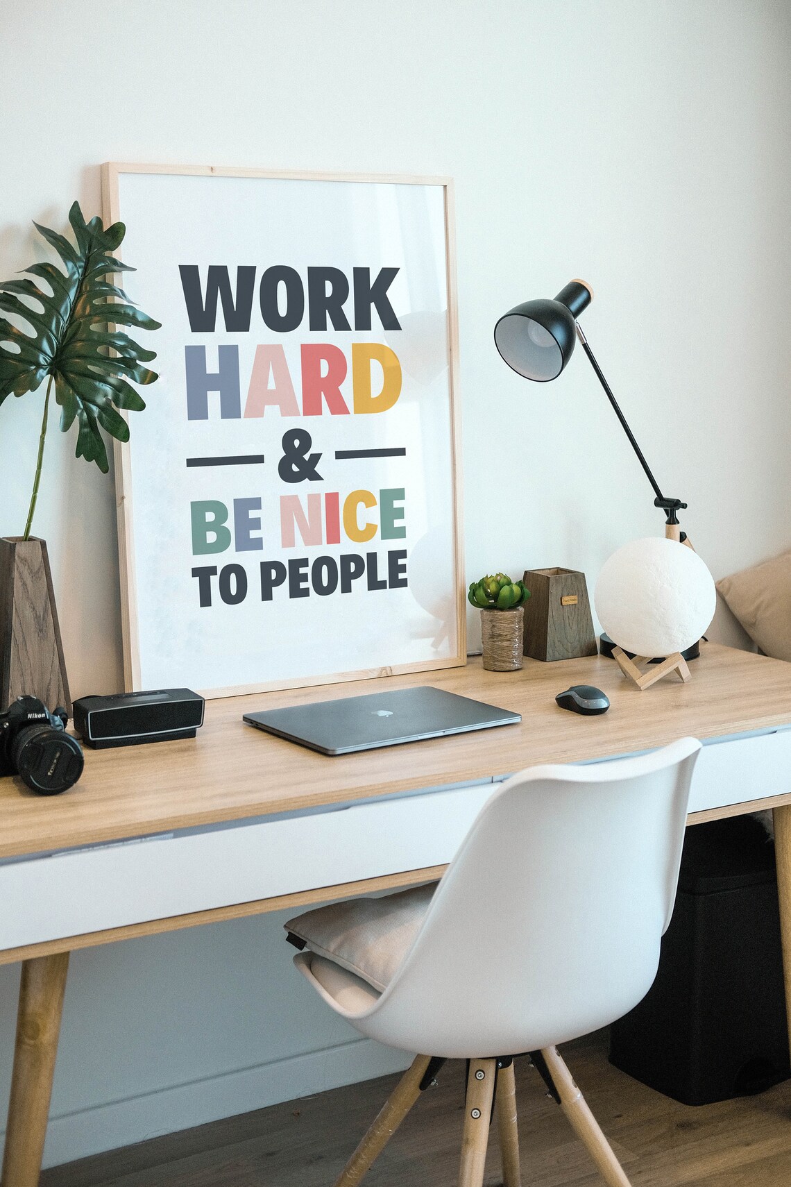 Work Hard Be Nice To People Quote Art Print - Image 3