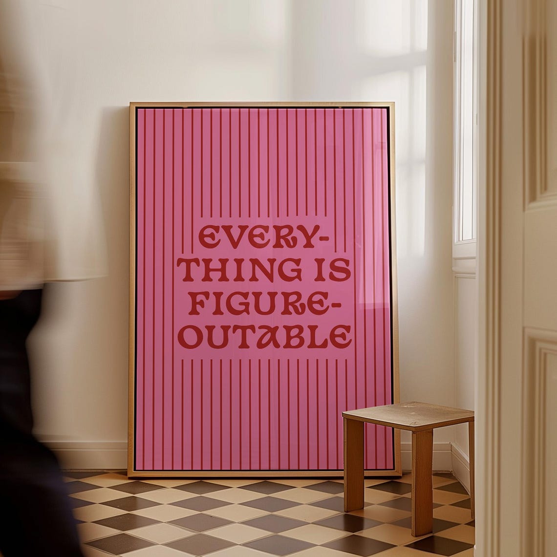 Everything Is Figureoutable Poster, Kids Motivational Decor