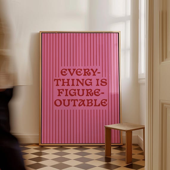 Everything Is Figureoutable Poster, Kids Motivational Decor