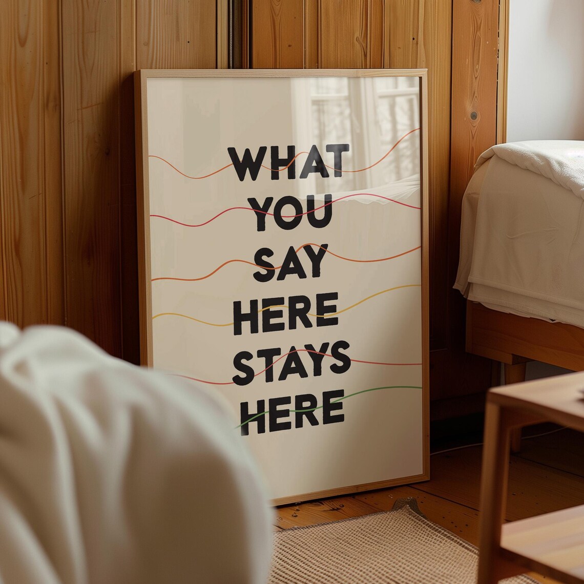 What You Say Here Stays Here, Therapy Office Decor - Image 2