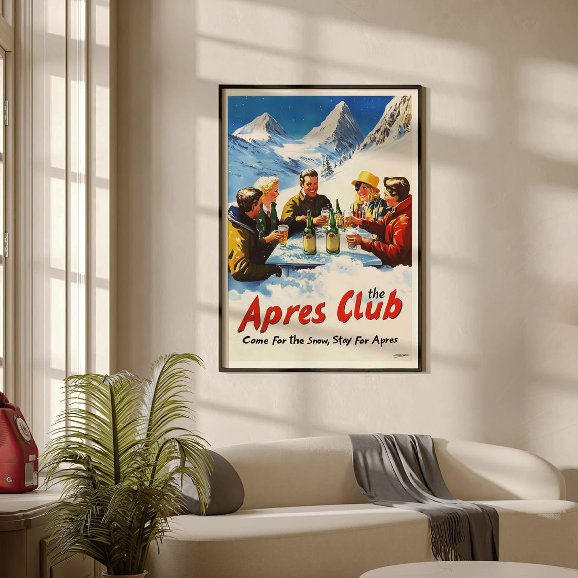 Apres Ski Cub Skiing Gift, Vintage Alps Travel Poster - Image 2