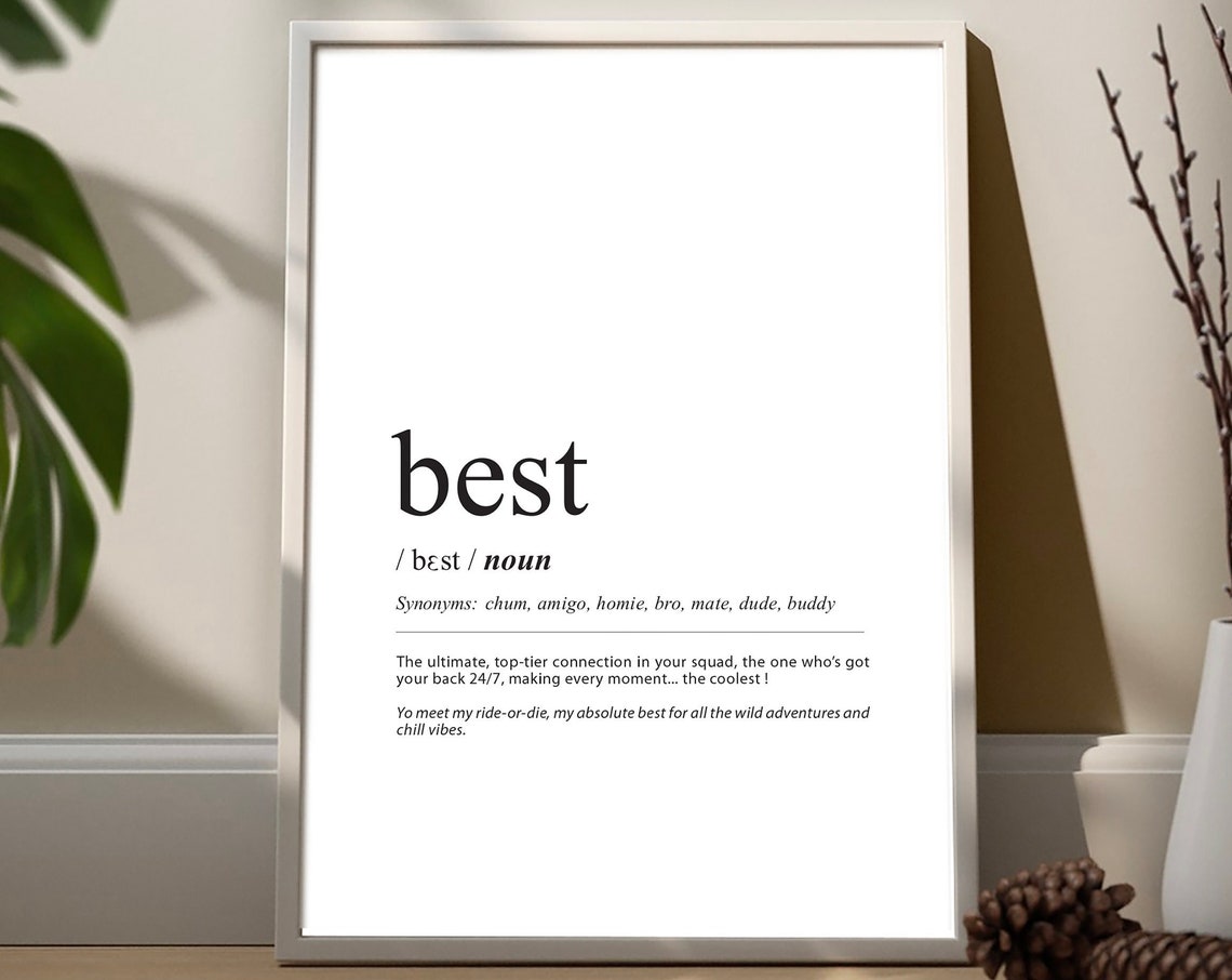 Best Word Definition Dictionary Style Minimalist Typography Poster