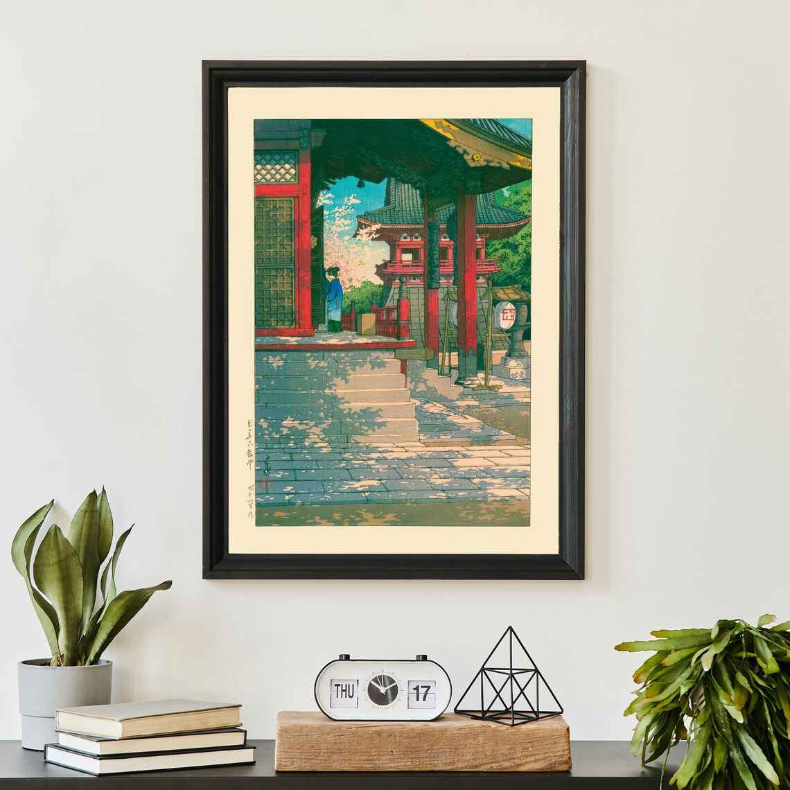 Kawase Hasui Meguro Fudo Temple Spring Courtyard Vintage Woodblock Poster - Image 2