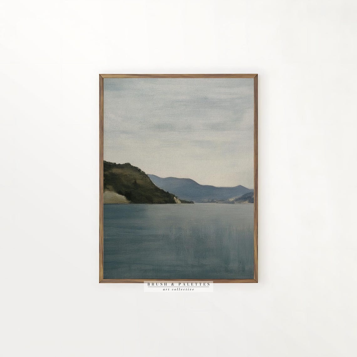 Italian Island Moody Seascape Coastal Rocky Shore Painting Poster - Image 2