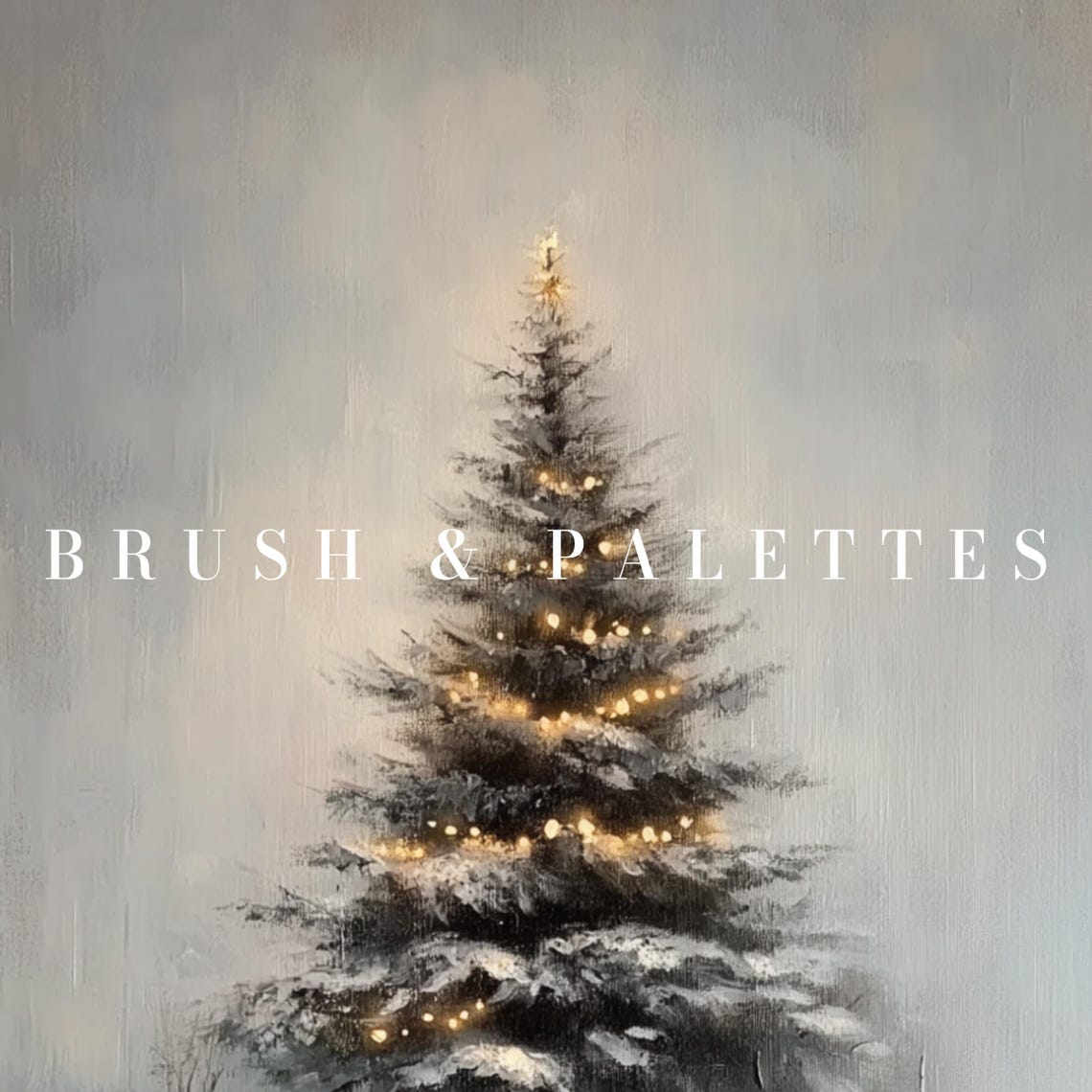 Snowy Christmas Tree With Glowing Lights Serene Winter Holiday Poster - Image 2