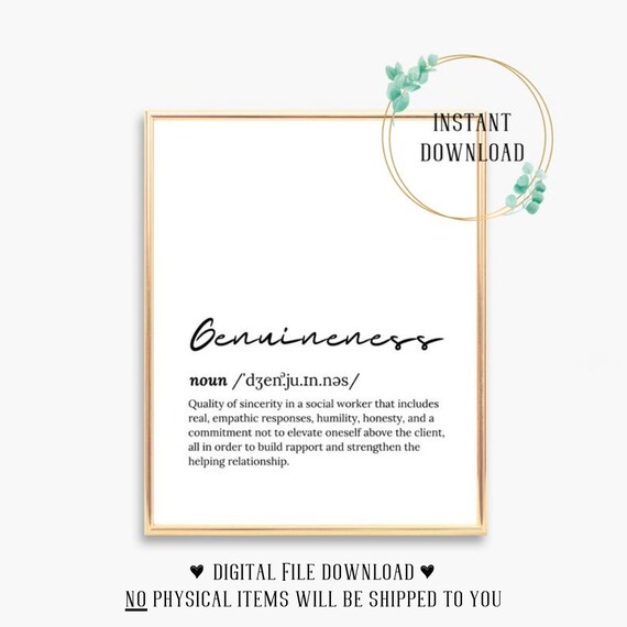 Genuineness Definition Social Worker Value Dictionary Script Poster