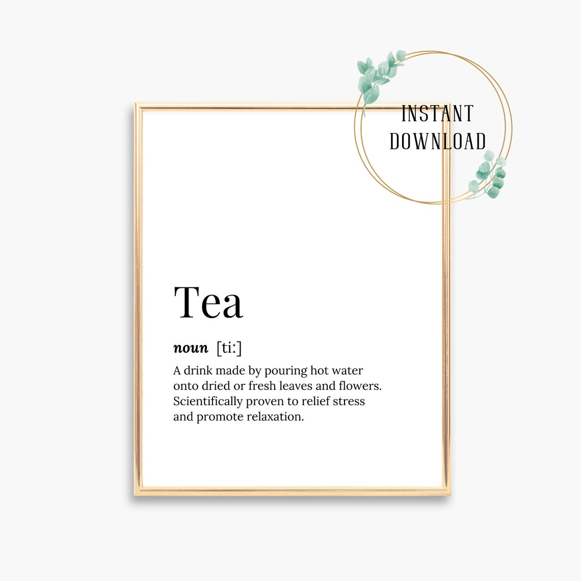 Tea Dictionary Definition Stress Relief Relaxation Kitchen Poster