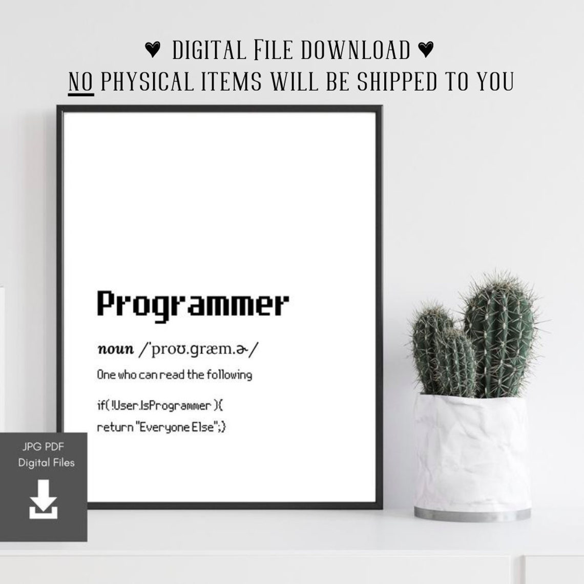Programmer Funny Code Joke Definition Pixel Font Quote Gift Poster