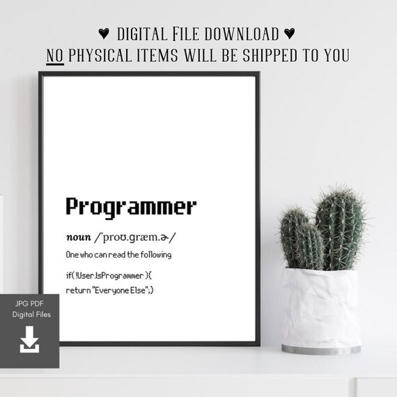 Funny Programmer Birthday Card Computer Programmer Art Gift Wall Decor Coder Coding Birthday Gifts Programming Poster Programming Boyfriend
