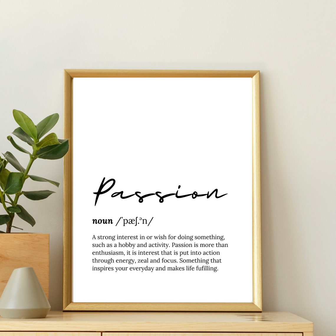 Passion Dictionary Definition Script Font Inspirational Poster - Image 2