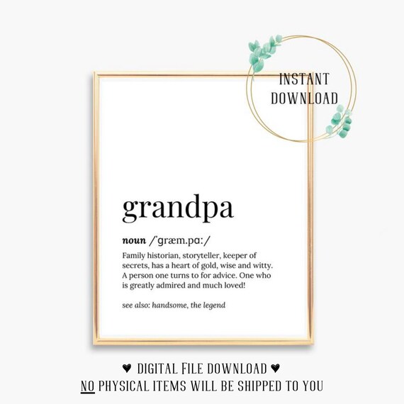 Grandad Birthday Card Grandfather Grandparent Present Wall Art House Sign Rules Grandparent From Bump Funny 70th 80th Print Gift Gifts Hero