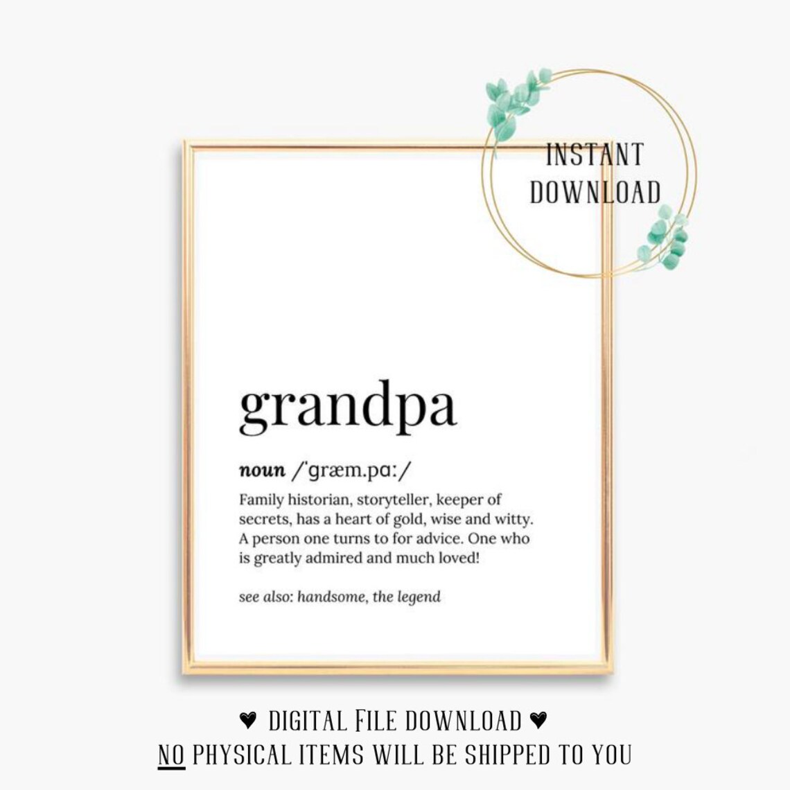 Grandad Birthday Card Grandfather Grandparent Present Wall Art House Sign Rules Grandparent From Bump Funny 70th 80th Print Gift Gifts Hero